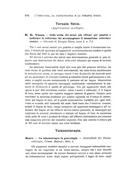 L'idrologia, la climatologia e la terapia fisica periodico mensile dell'Associazione medica italiana d'idrologia, climatologia e terapia fisica