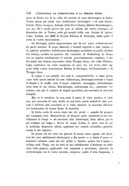 L'idrologia, la climatologia e la terapia fisica periodico mensile dell'Associazione medica italiana d'idrologia, climatologia e terapia fisica