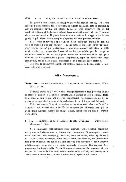 L'idrologia, la climatologia e la terapia fisica periodico mensile dell'Associazione medica italiana d'idrologia, climatologia e terapia fisica