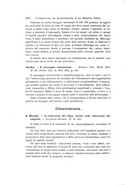 L'idrologia, la climatologia e la terapia fisica periodico mensile dell'Associazione medica italiana d'idrologia, climatologia e terapia fisica