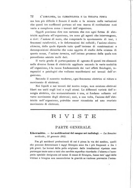 L'idrologia, la climatologia e la terapia fisica periodico mensile dell'Associazione medica italiana d'idrologia, climatologia e terapia fisica