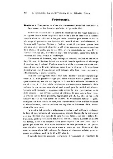 L'idrologia, la climatologia e la terapia fisica periodico mensile dell'Associazione medica italiana d'idrologia, climatologia e terapia fisica