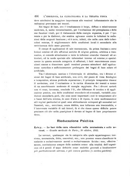 L'idrologia, la climatologia e la terapia fisica periodico mensile dell'Associazione medica italiana d'idrologia, climatologia e terapia fisica