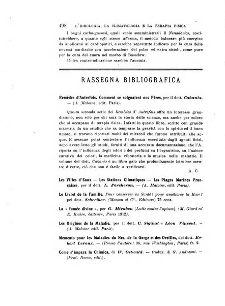 L'idrologia, la climatologia e la terapia fisica periodico mensile dell'Associazione medica italiana d'idrologia, climatologia e terapia fisica