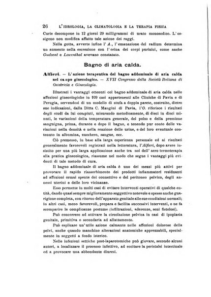 L'idrologia, la climatologia e la terapia fisica periodico mensile dell'Associazione medica italiana d'idrologia, climatologia e terapia fisica