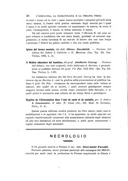 L'idrologia, la climatologia e la terapia fisica periodico mensile dell'Associazione medica italiana d'idrologia, climatologia e terapia fisica