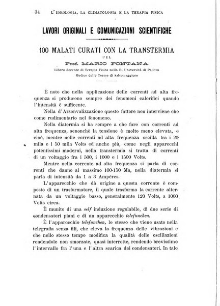 L'idrologia, la climatologia e la terapia fisica periodico mensile dell'Associazione medica italiana d'idrologia, climatologia e terapia fisica