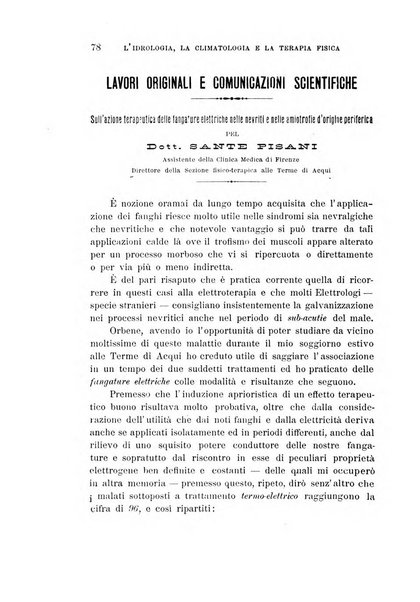 L'idrologia, la climatologia e la terapia fisica periodico mensile dell'Associazione medica italiana d'idrologia, climatologia e terapia fisica