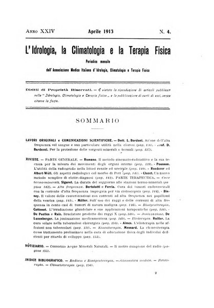 L'idrologia, la climatologia e la terapia fisica periodico mensile dell'Associazione medica italiana d'idrologia, climatologia e terapia fisica