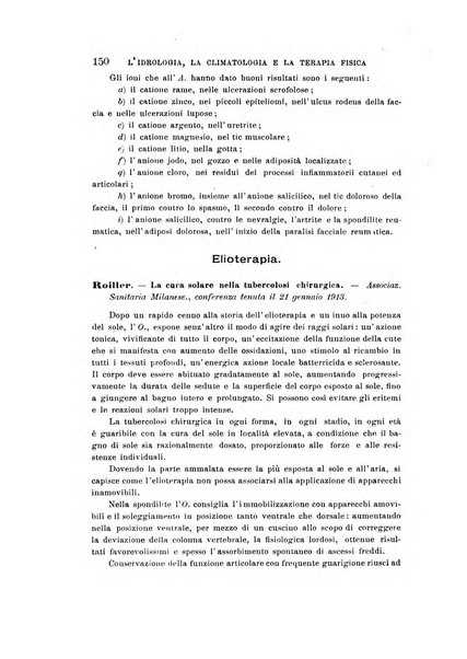 L'idrologia, la climatologia e la terapia fisica periodico mensile dell'Associazione medica italiana d'idrologia, climatologia e terapia fisica