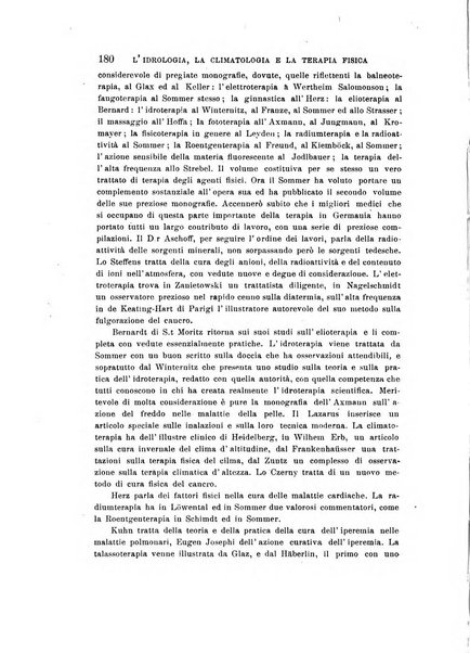 L'idrologia, la climatologia e la terapia fisica periodico mensile dell'Associazione medica italiana d'idrologia, climatologia e terapia fisica