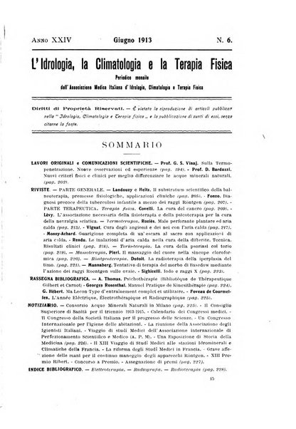 L'idrologia, la climatologia e la terapia fisica periodico mensile dell'Associazione medica italiana d'idrologia, climatologia e terapia fisica