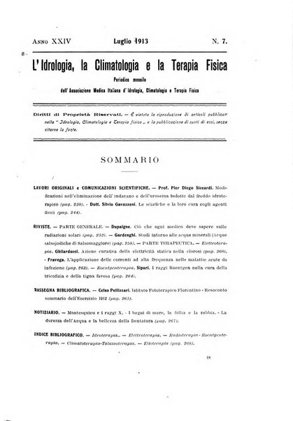 L'idrologia, la climatologia e la terapia fisica periodico mensile dell'Associazione medica italiana d'idrologia, climatologia e terapia fisica