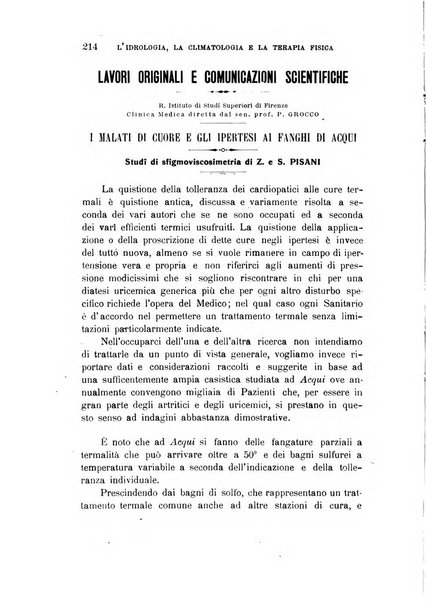 L'idrologia, la climatologia e la terapia fisica periodico mensile dell'Associazione medica italiana d'idrologia, climatologia e terapia fisica