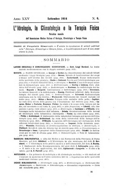 L'idrologia, la climatologia e la terapia fisica periodico mensile dell'Associazione medica italiana d'idrologia, climatologia e terapia fisica