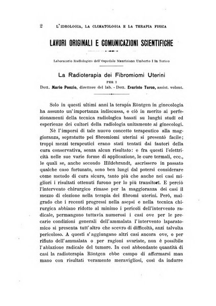 L'idrologia, la climatologia e la terapia fisica periodico mensile dell'Associazione medica italiana d'idrologia, climatologia e terapia fisica