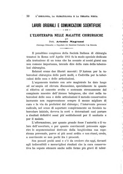 L'idrologia, la climatologia e la terapia fisica periodico mensile dell'Associazione medica italiana d'idrologia, climatologia e terapia fisica