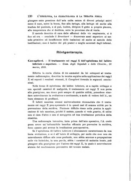 L'idrologia, la climatologia e la terapia fisica periodico mensile dell'Associazione medica italiana d'idrologia, climatologia e terapia fisica