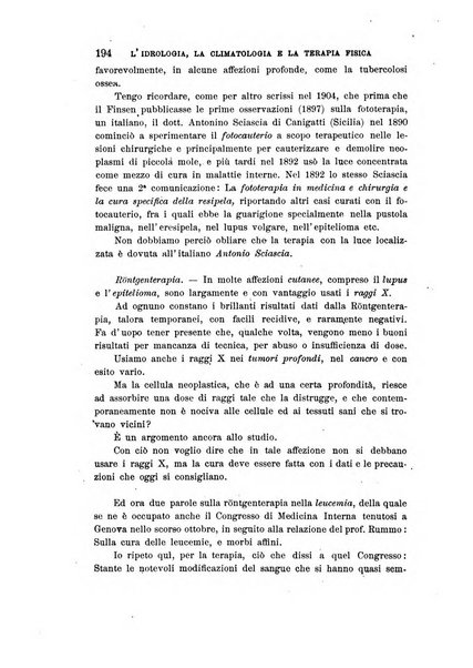 L'idrologia, la climatologia e la terapia fisica periodico mensile dell'Associazione medica italiana d'idrologia, climatologia e terapia fisica