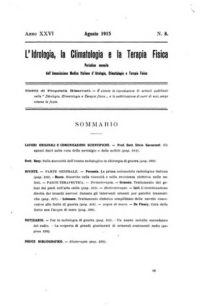 L'idrologia, la climatologia e la terapia fisica periodico mensile dell'Associazione medica italiana d'idrologia, climatologia e terapia fisica