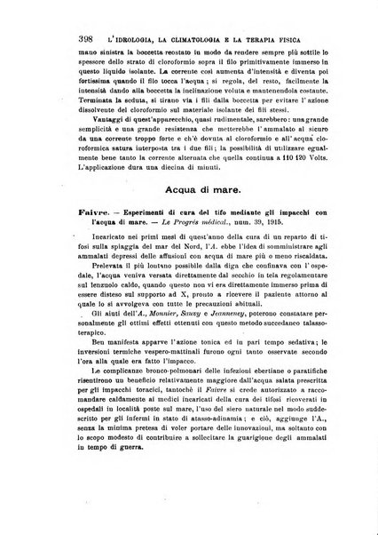 L'idrologia, la climatologia e la terapia fisica periodico mensile dell'Associazione medica italiana d'idrologia, climatologia e terapia fisica