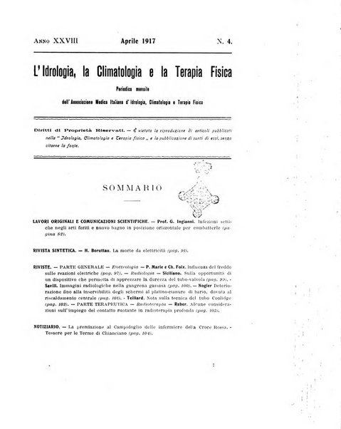 L'idrologia, la climatologia e la terapia fisica periodico mensile dell'Associazione medica italiana d'idrologia, climatologia e terapia fisica