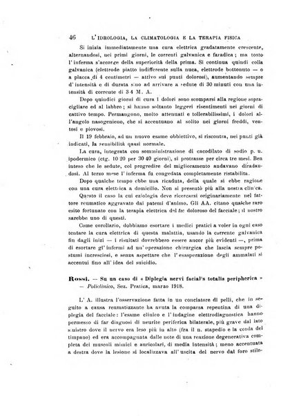 L'idrologia, la climatologia e la terapia fisica periodico mensile dell'Associazione medica italiana d'idrologia, climatologia e terapia fisica