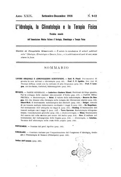 L'idrologia, la climatologia e la terapia fisica periodico mensile dell'Associazione medica italiana d'idrologia, climatologia e terapia fisica