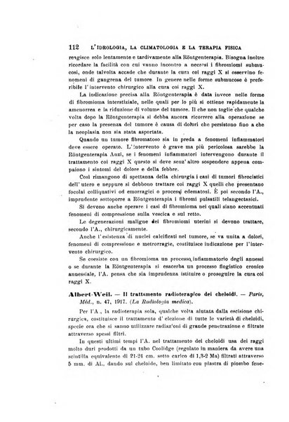 L'idrologia, la climatologia e la terapia fisica periodico mensile dell'Associazione medica italiana d'idrologia, climatologia e terapia fisica