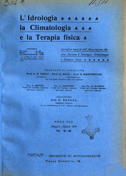 L'idrologia, la climatologia e la terapia fisica periodico mensile dell'Associazione medica italiana d'idrologia, climatologia e terapia fisica