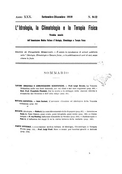 L'idrologia, la climatologia e la terapia fisica periodico mensile dell'Associazione medica italiana d'idrologia, climatologia e terapia fisica