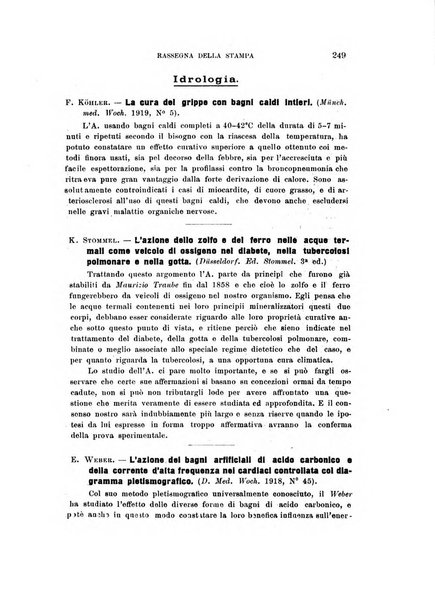 L'idrologia, la climatologia e la terapia fisica periodico mensile dell'Associazione medica italiana d'idrologia, climatologia e terapia fisica