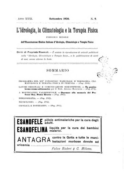 L'idrologia, la climatologia e la terapia fisica periodico mensile dell'Associazione medica italiana d'idrologia, climatologia e terapia fisica