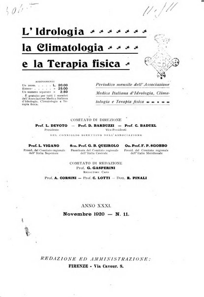 L'idrologia, la climatologia e la terapia fisica periodico mensile dell'Associazione medica italiana d'idrologia, climatologia e terapia fisica