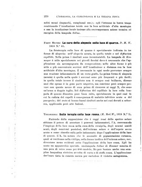 L'idrologia, la climatologia e la terapia fisica periodico mensile dell'Associazione medica italiana d'idrologia, climatologia e terapia fisica