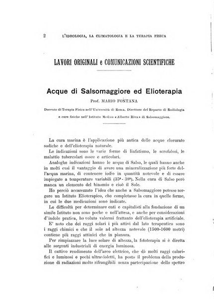 L'idrologia, la climatologia e la terapia fisica periodico mensile dell'Associazione medica italiana d'idrologia, climatologia e terapia fisica