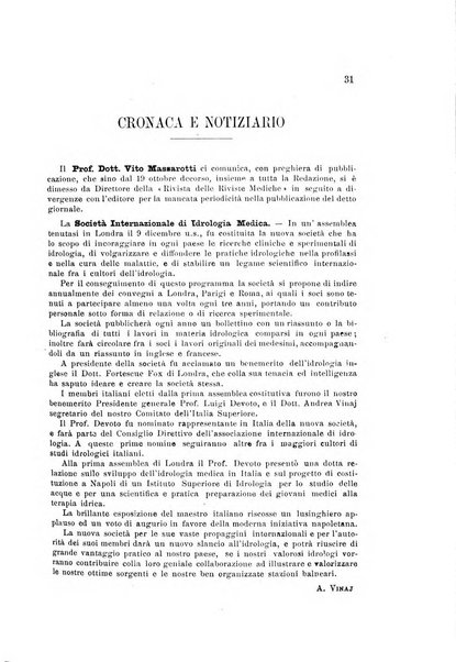 L'idrologia, la climatologia e la terapia fisica periodico mensile dell'Associazione medica italiana d'idrologia, climatologia e terapia fisica