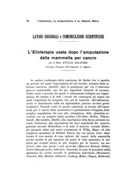 L'idrologia, la climatologia e la terapia fisica periodico mensile dell'Associazione medica italiana d'idrologia, climatologia e terapia fisica