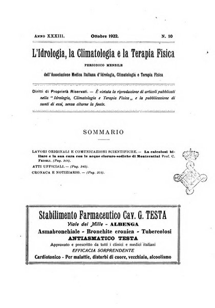 L'idrologia, la climatologia e la terapia fisica periodico mensile dell'Associazione medica italiana d'idrologia, climatologia e terapia fisica