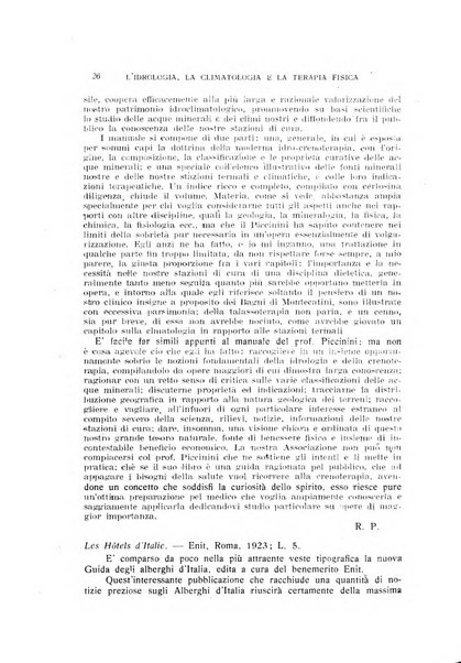 Rivista di idrologia, climatologia e terapia fisica periodico mensile dell'Associazione medica italiana di idrologia, climatologia e terapia fisica