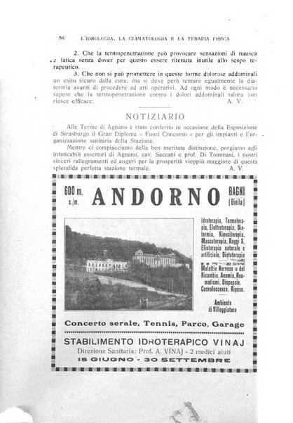 Rivista di idrologia, climatologia e terapia fisica periodico mensile dell'Associazione medica italiana di idrologia, climatologia e terapia fisica