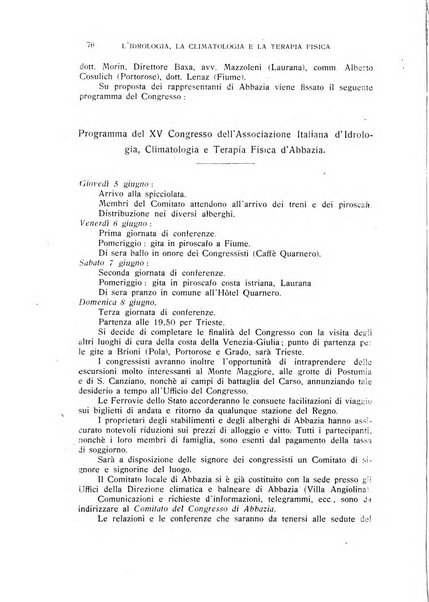 Rivista di idrologia, climatologia e terapia fisica periodico mensile dell'Associazione medica italiana di idrologia, climatologia e terapia fisica