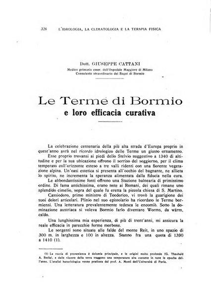 Rivista di idrologia, climatologia e terapia fisica periodico mensile dell'Associazione medica italiana di idrologia, climatologia e terapia fisica