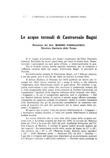 Rivista di idrologia, climatologia e terapia fisica periodico mensile dell'Associazione medica italiana di idrologia, climatologia e terapia fisica