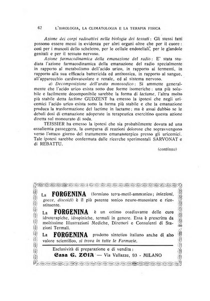 Rivista di idrologia, climatologia e terapia fisica periodico mensile dell'Associazione medica italiana di idrologia, climatologia e terapia fisica