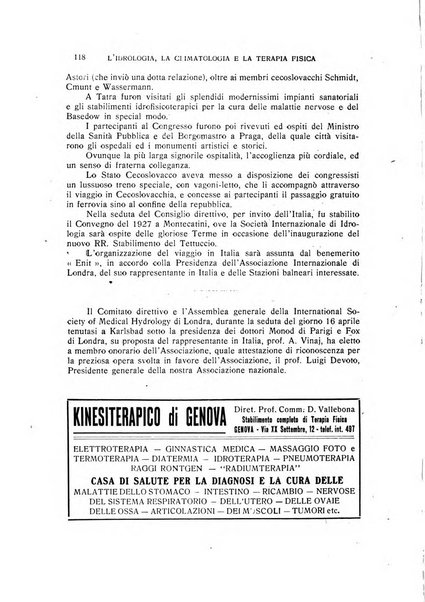 Rivista di idrologia, climatologia e terapia fisica periodico mensile dell'Associazione medica italiana di idrologia, climatologia e terapia fisica