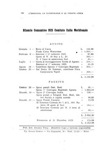 Rivista di idrologia, climatologia e terapia fisica periodico mensile dell'Associazione medica italiana di idrologia, climatologia e terapia fisica