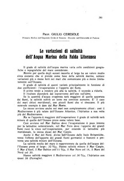 Rivista di idrologia, climatologia e terapia fisica periodico mensile dell'Associazione medica italiana di idrologia, climatologia e terapia fisica