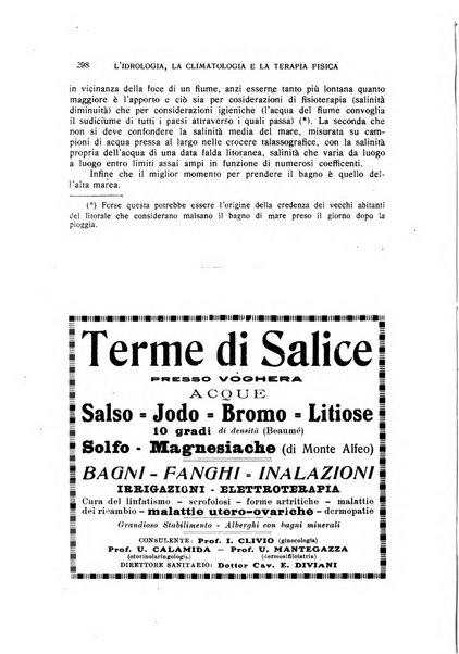 Rivista di idrologia, climatologia e terapia fisica periodico mensile dell'Associazione medica italiana di idrologia, climatologia e terapia fisica