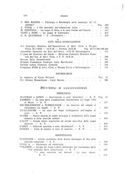 Rivista di idrologia, climatologia e terapia fisica periodico mensile dell'Associazione medica italiana di idrologia, climatologia e terapia fisica